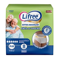 FRALDA GERIAT LIFREE EXTRA ABS P/M 1X8UN