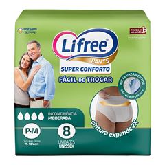 FRALDA GERIAT LIFREE S CONFORT P/M 1X8UN