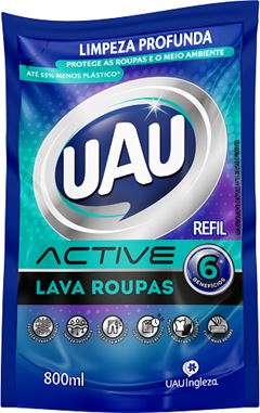 LAVA ROUPAS LIQUIDO UAU ACTIVE     800ML